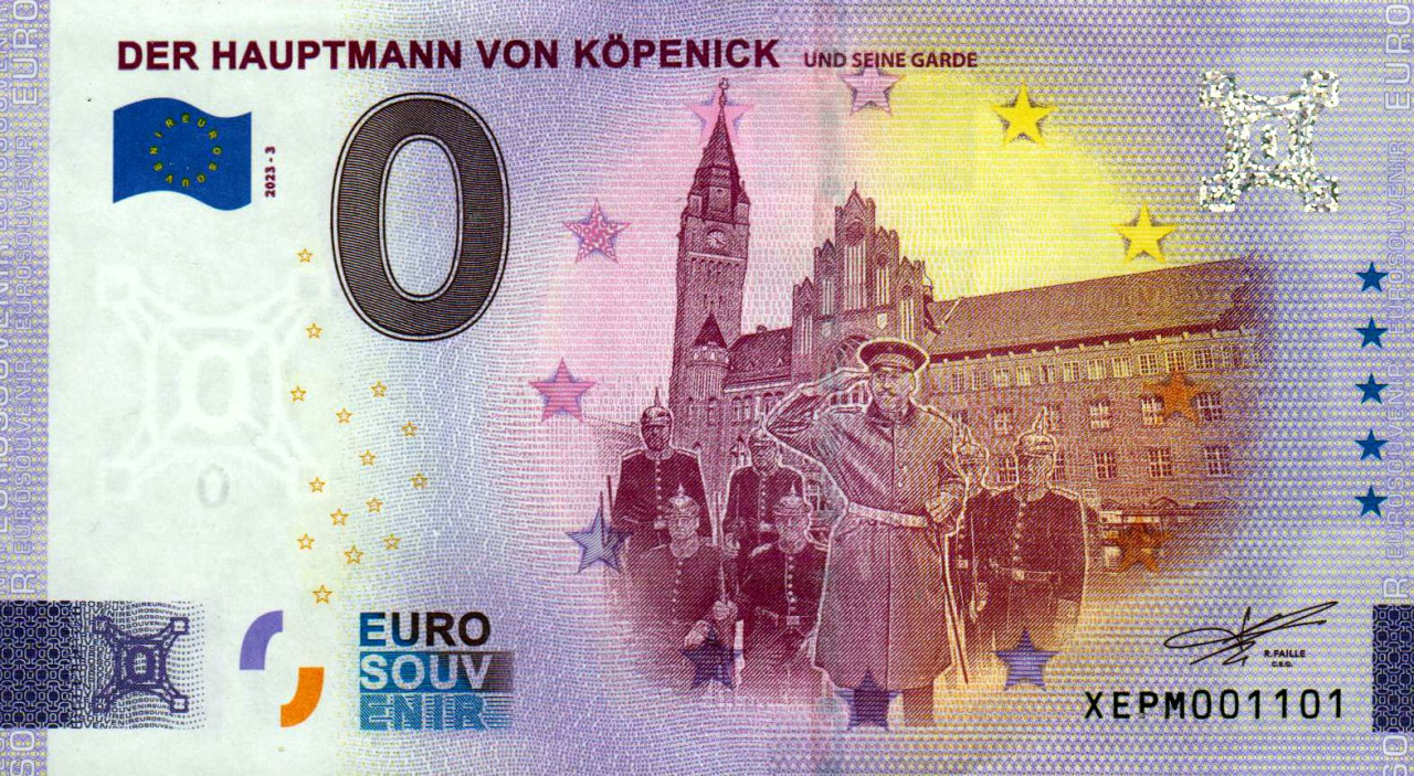 0-Euro Schein Hauptmann von Köpenick 2. Auflage